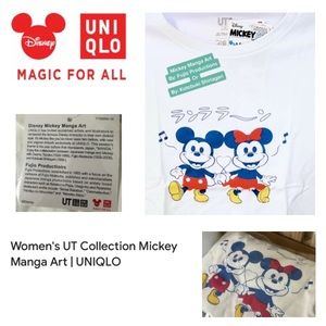 NWT RARE Uniqlo Disney Japan Mickey Minnie- Women T-shirt Size M SOLD OUT online